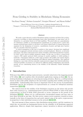 PDF Document Cover - From Grieving to Stability in Blockchain Mining Economies: A Game-Theoretic Analysis
