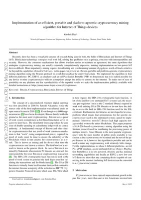 PDF Document Cover - Efficient Cryptocurrency Mining Algorithm for IoT Devices